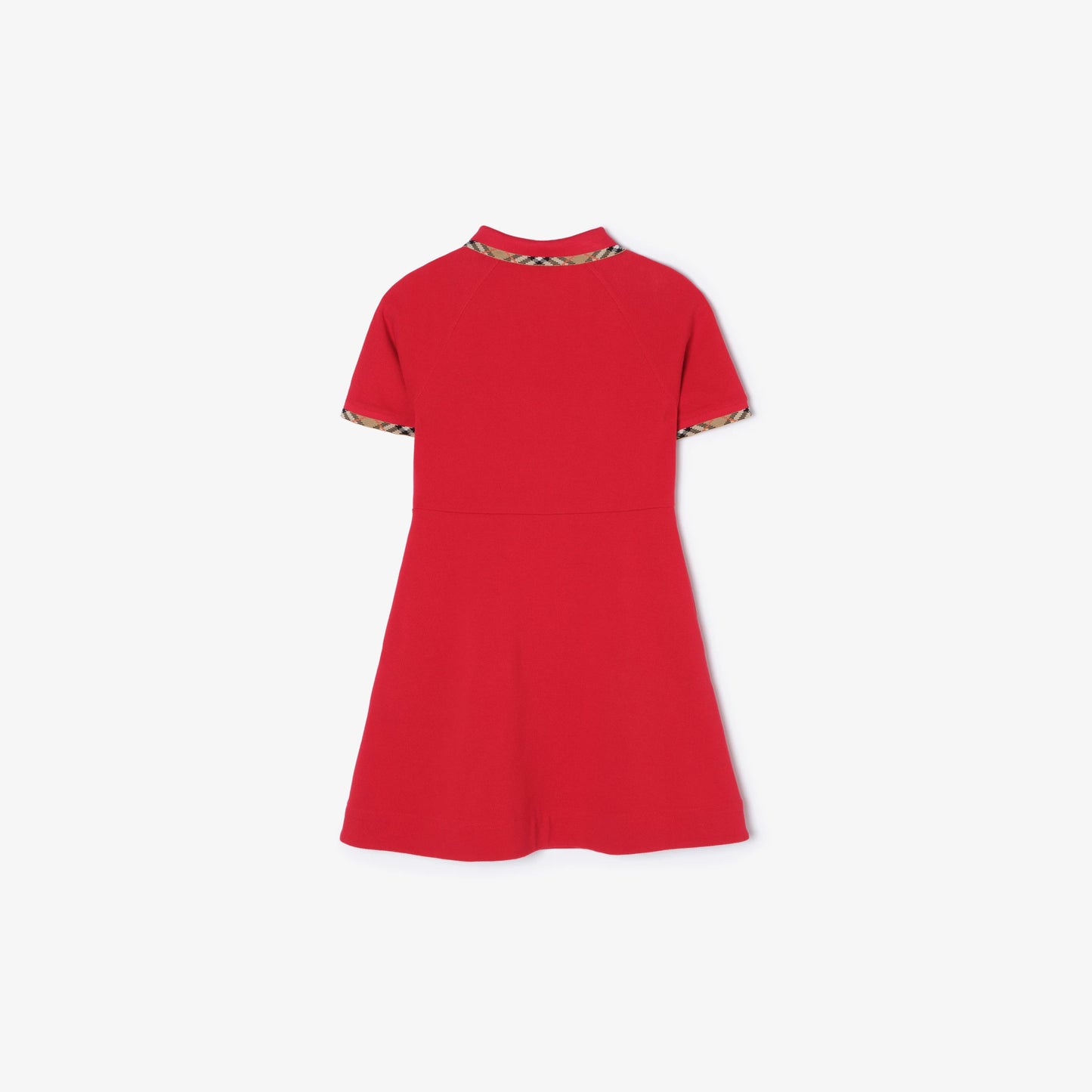 Check Trim Cotton Polo Shirt Dress 8131012