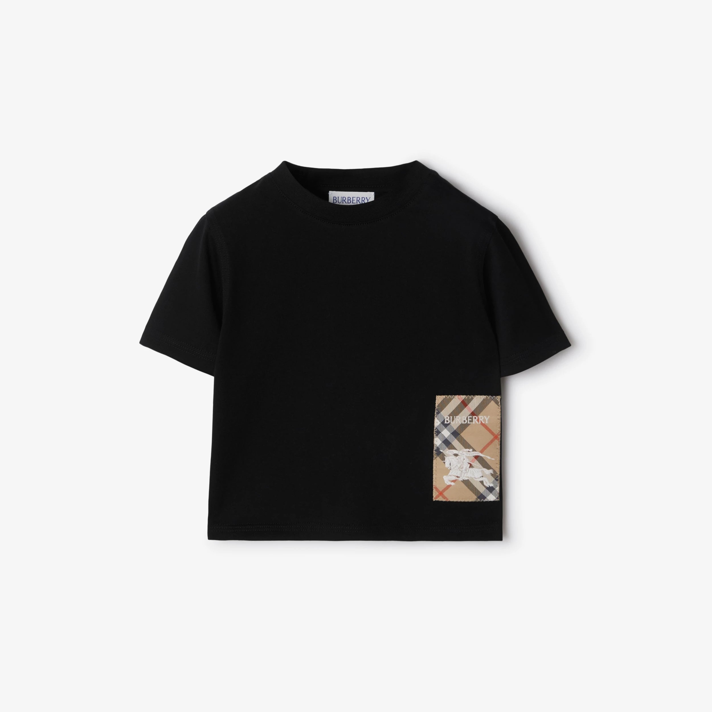 Check Label Cotton T-shirt – Petit Pont