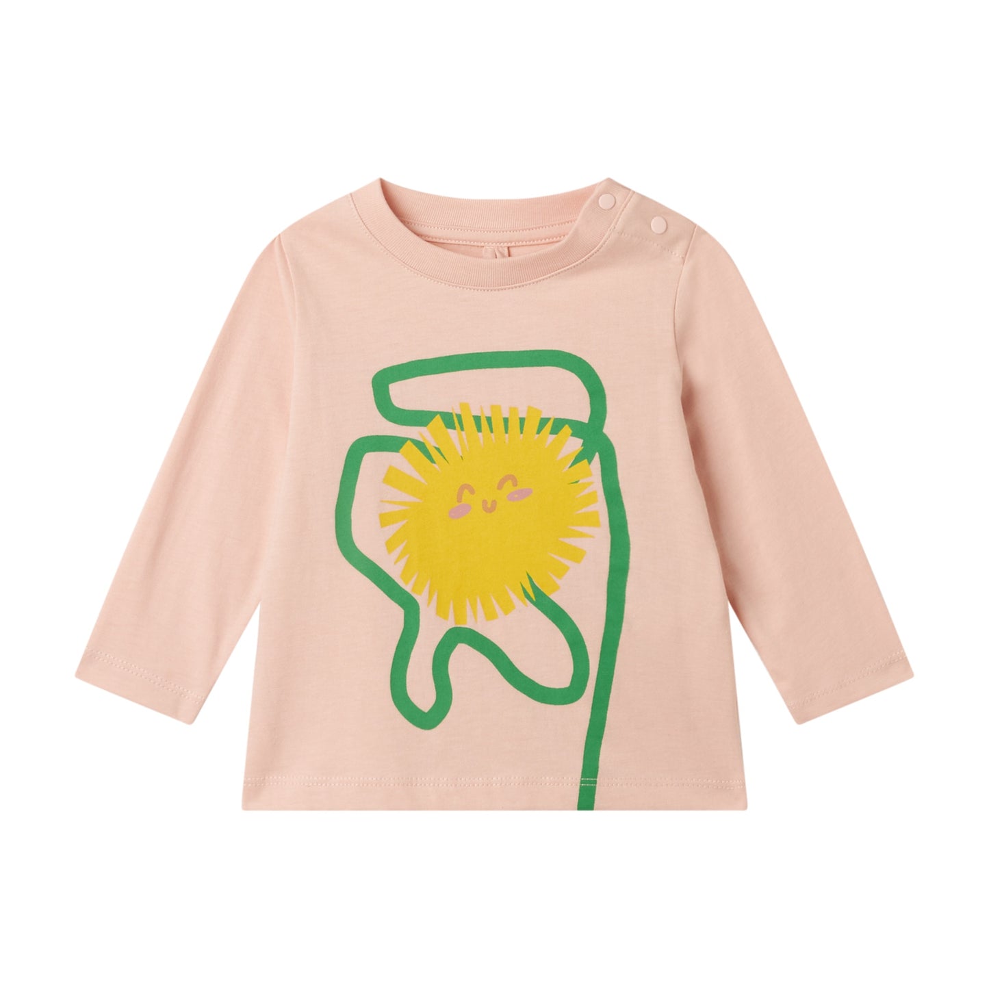 BABY GIRL LS TEE WITH DANDELION FACE PRINT