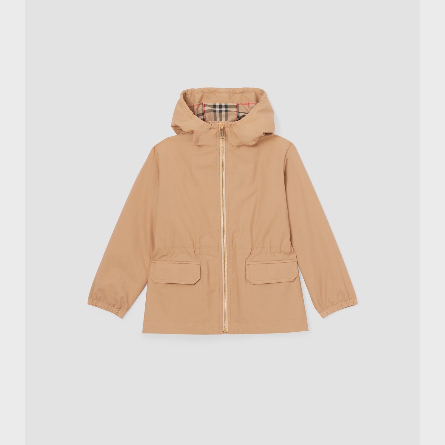 Vintage Check-lined Cotton Hooded Jacket