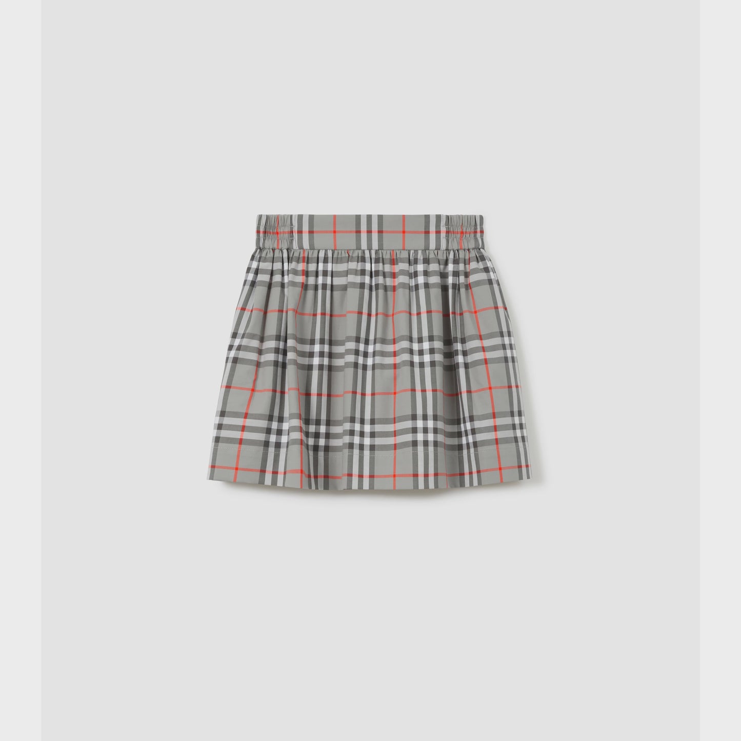 Check Stretch Cotton Skirt