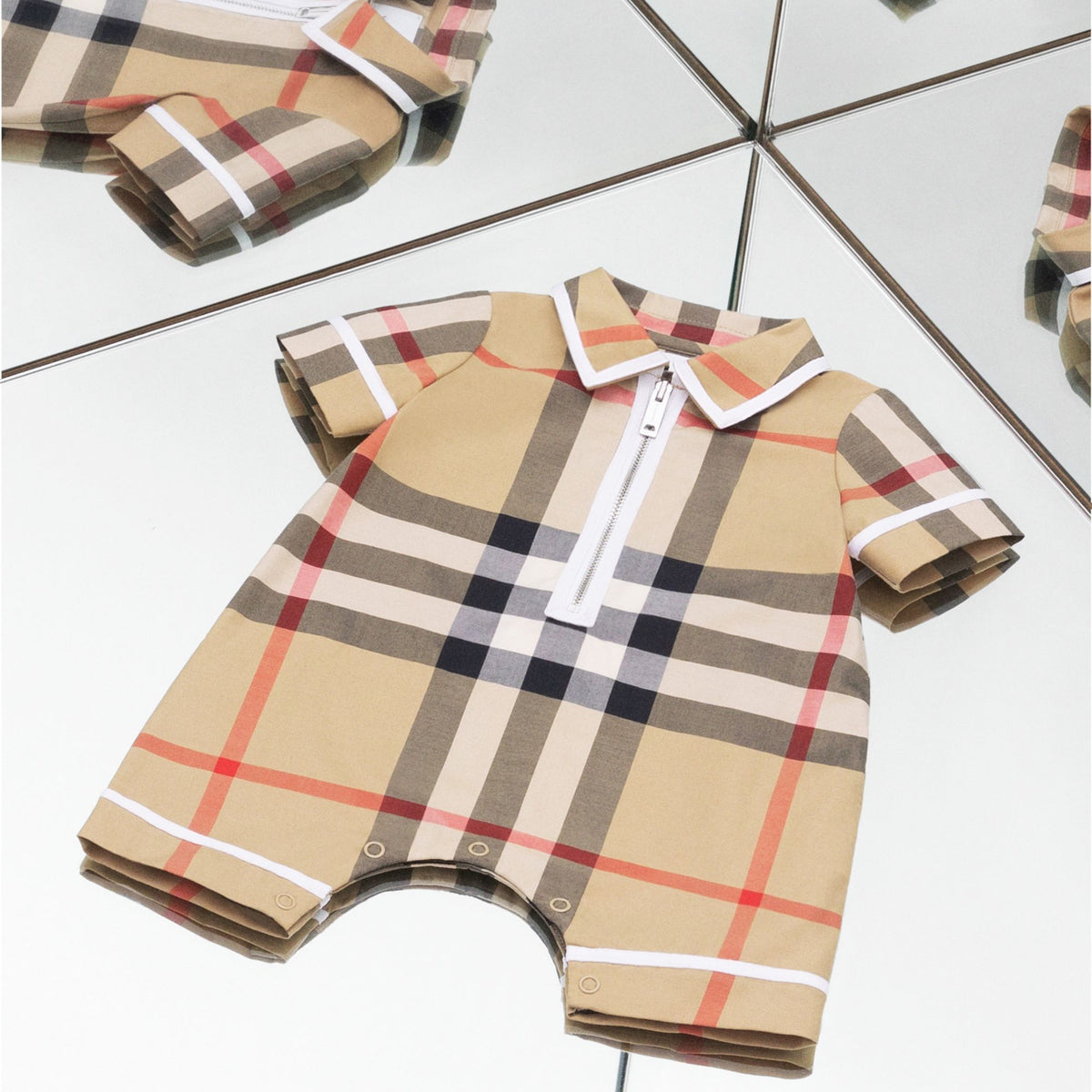 Burberry Check Stretch Cotton Playsuit