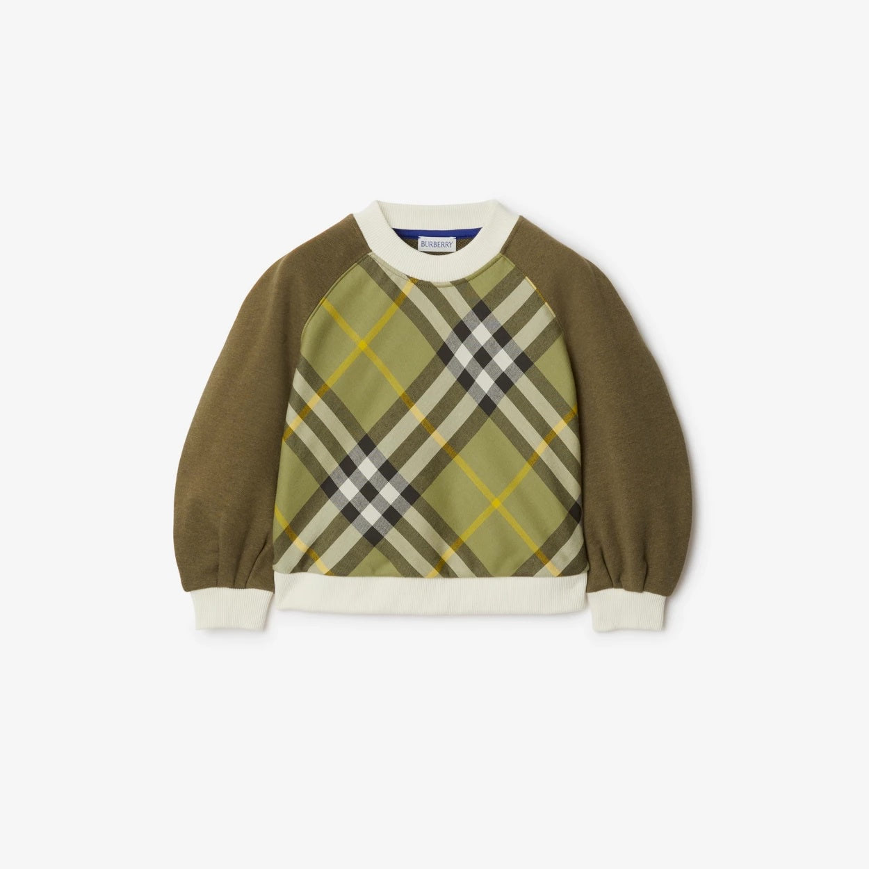 Check Panel Cotton Sweatshirt