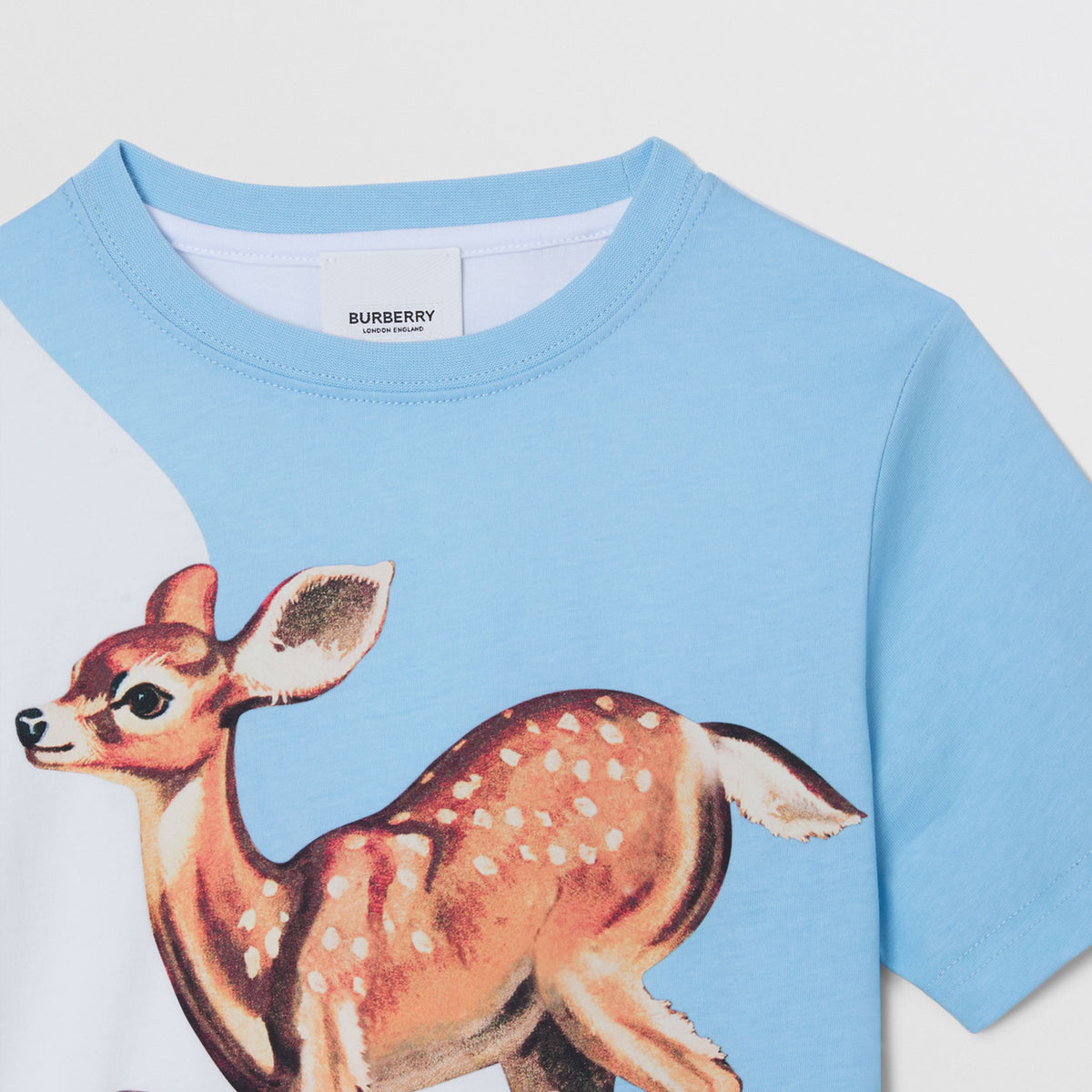 Burberry Blue Montage Print Cotton T-shirt