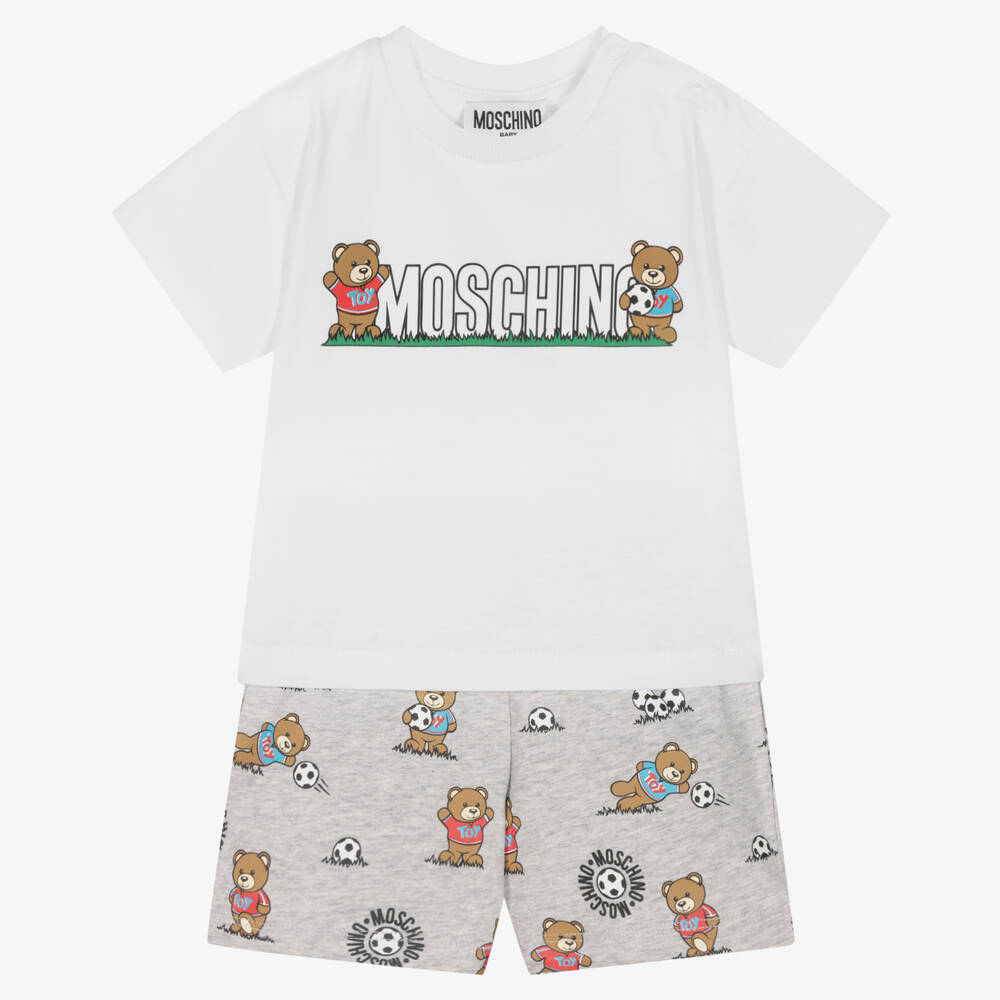 Moschino Boy Bear Soccer Print Shorts Set - Main Image