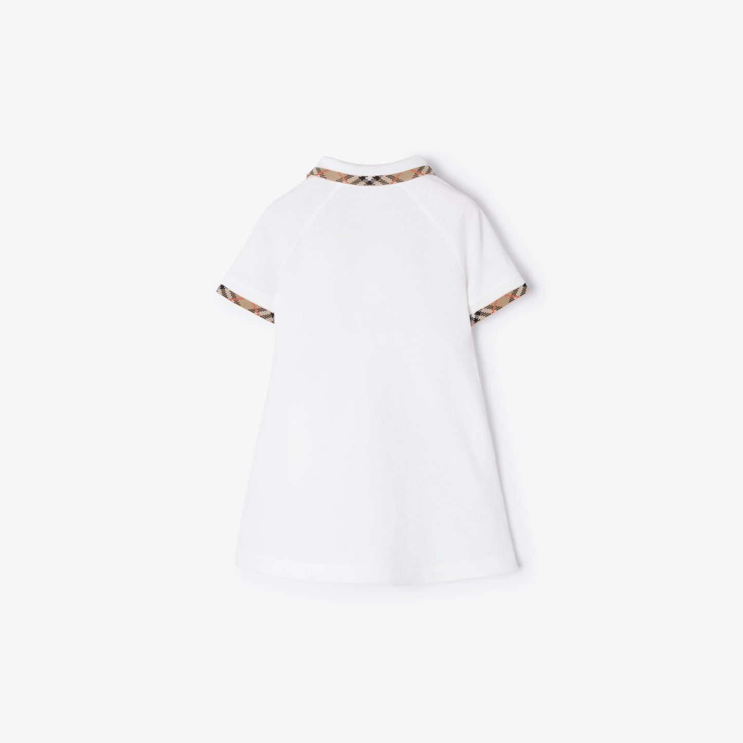 Check Trim Cotton Polo Shirt Dress 8129884