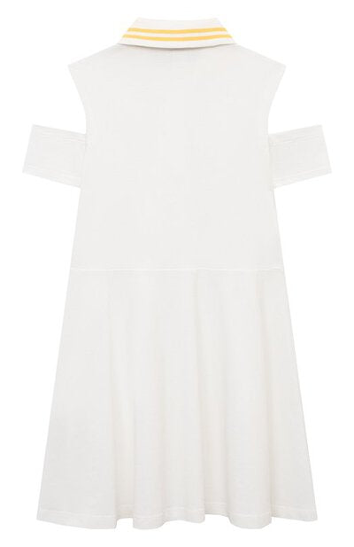 GIRL SS DROP SHOULDERS PIQUE POLO DRESS