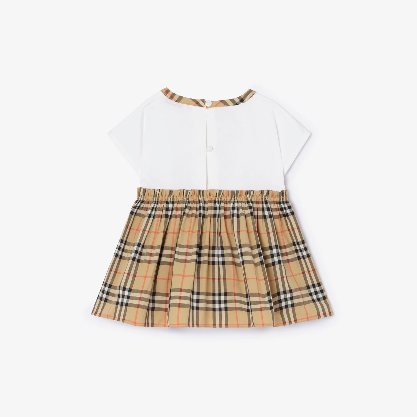 Check Bow Cotton Dress with Bloomers
