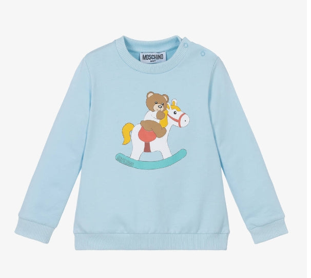 SWEATSHIRT ROCKING HORSE BEAR GRAHIC