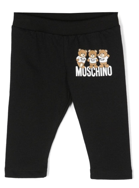 Moschino Baby Black Sweatpants with 3 Bears Logo