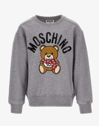 Moschino Grey Bear in Scarf Logo Sweatshirt