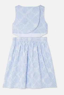 DRESS POP.STRIPE + ROPE CHECK PRINT