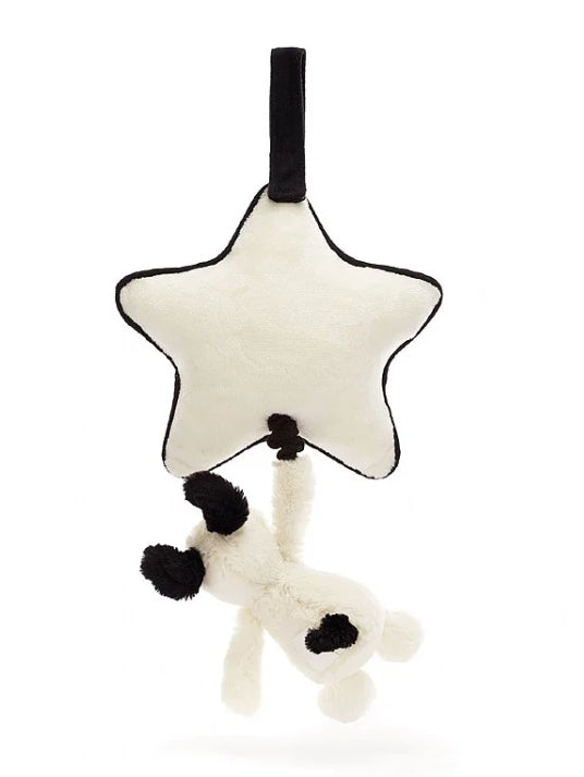 Bashful Black & Cream Puppy Musical Pull