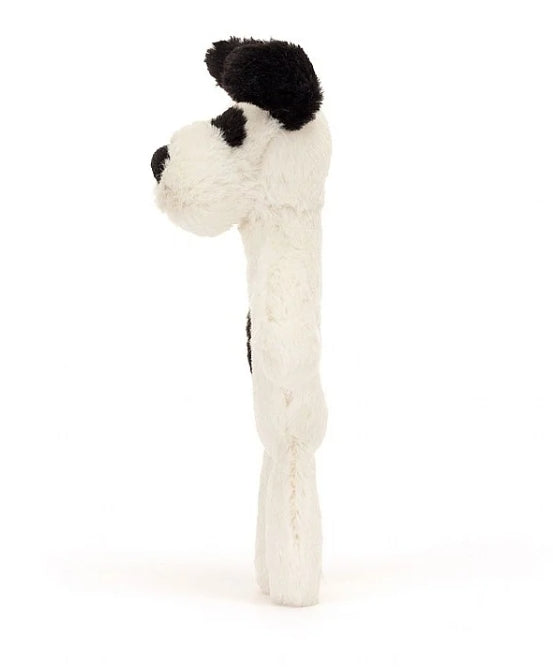 Bashful Black and Cream Puppy Ring Rattle