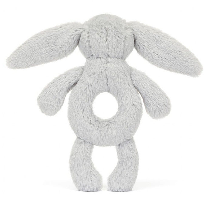 Bashful Grey Bunny Ring Rattle