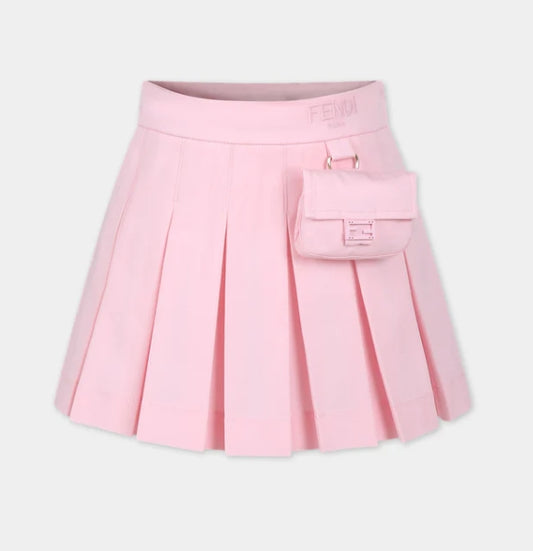 MINI ME GIRL PLEATED SKIRT WITH POUCH