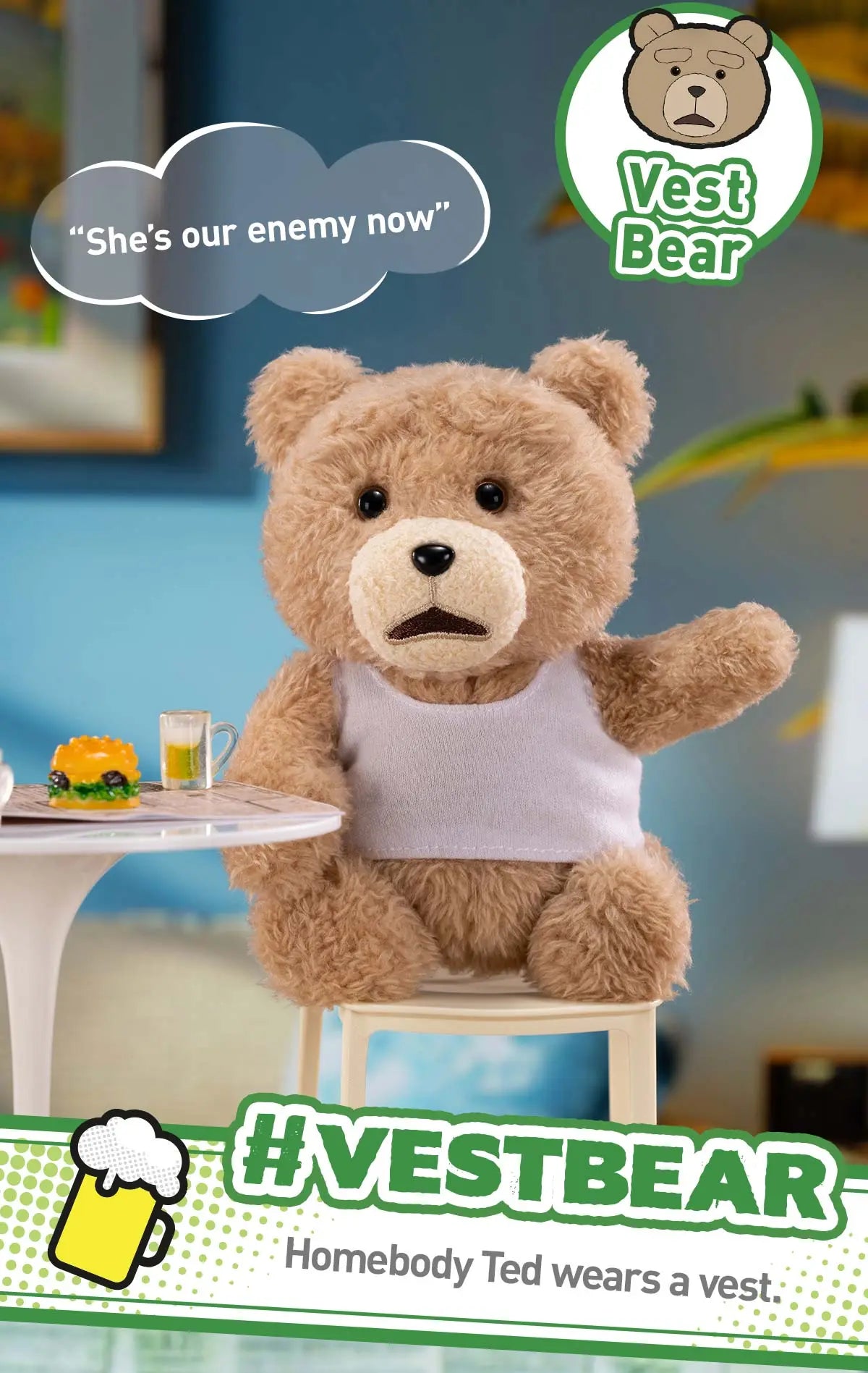 Ted2 Teddy BearAction Plush Pendant