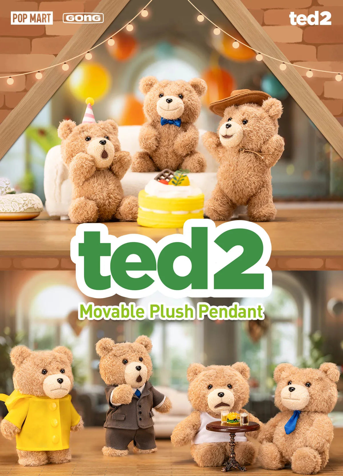 Ted2 Teddy BearAction Plush Pendant
