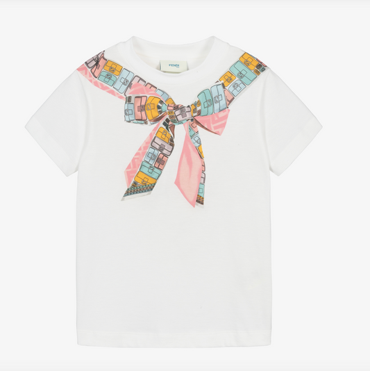 BABY GIRL SS TEE W FF BOW