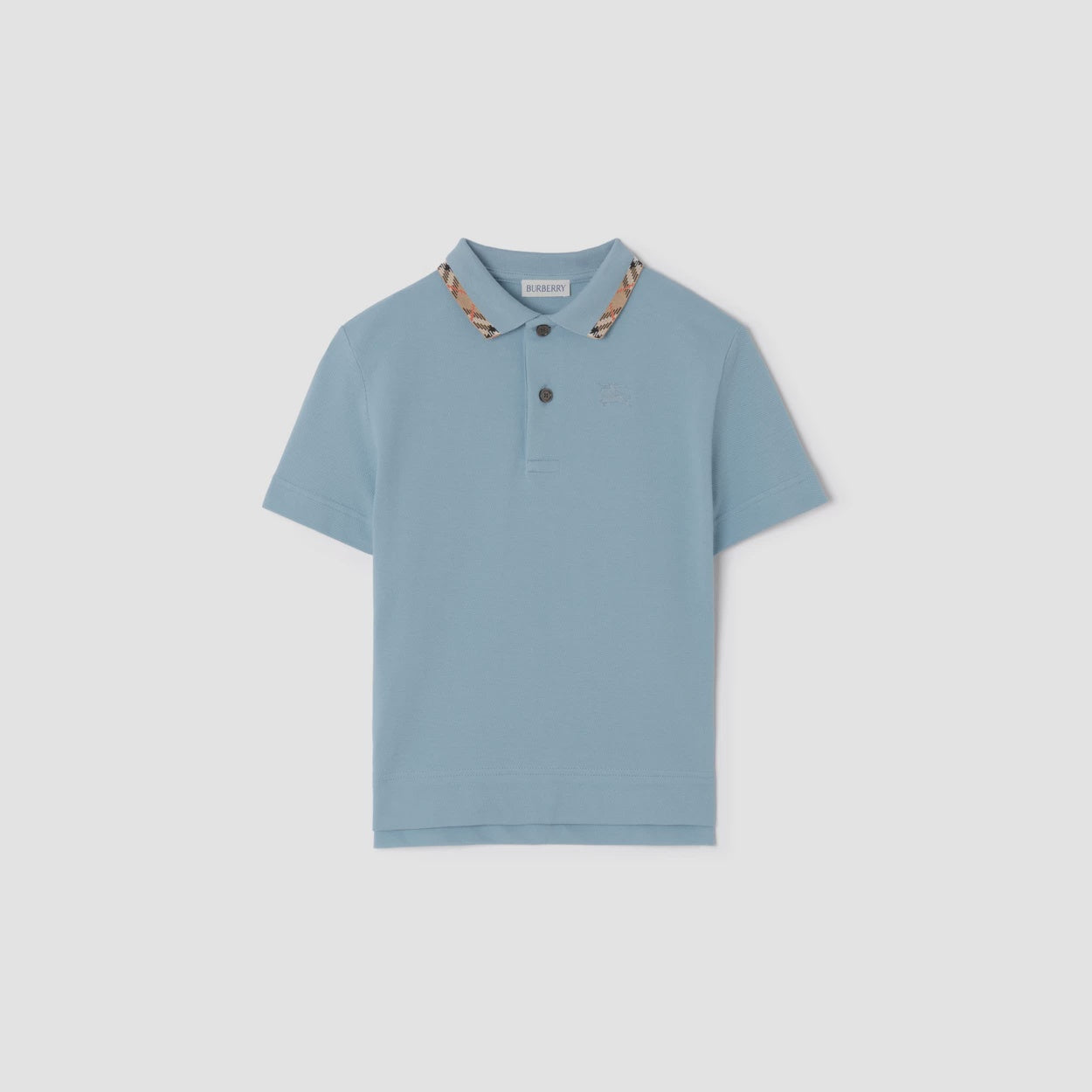 Cotton Pique Polo Shirt/Misty blue