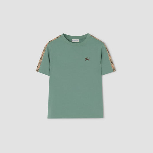 Check Trim Cotton T-shirt 8126348