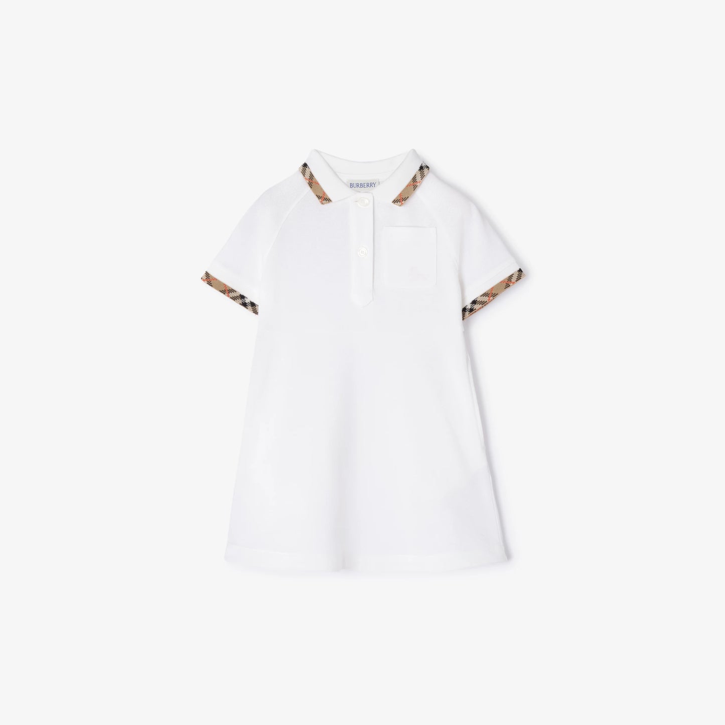 Check Trim Cotton Polo Shirt Dress 8129884