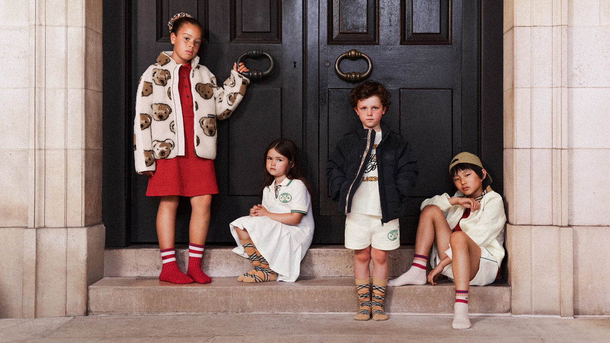 Children wearing Burberry in the current Petit Pont campaign