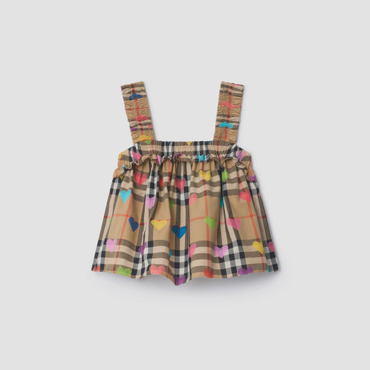 Heart Check Cotton Top