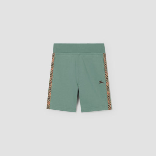 Check Trim Cotton Shorts 8126349