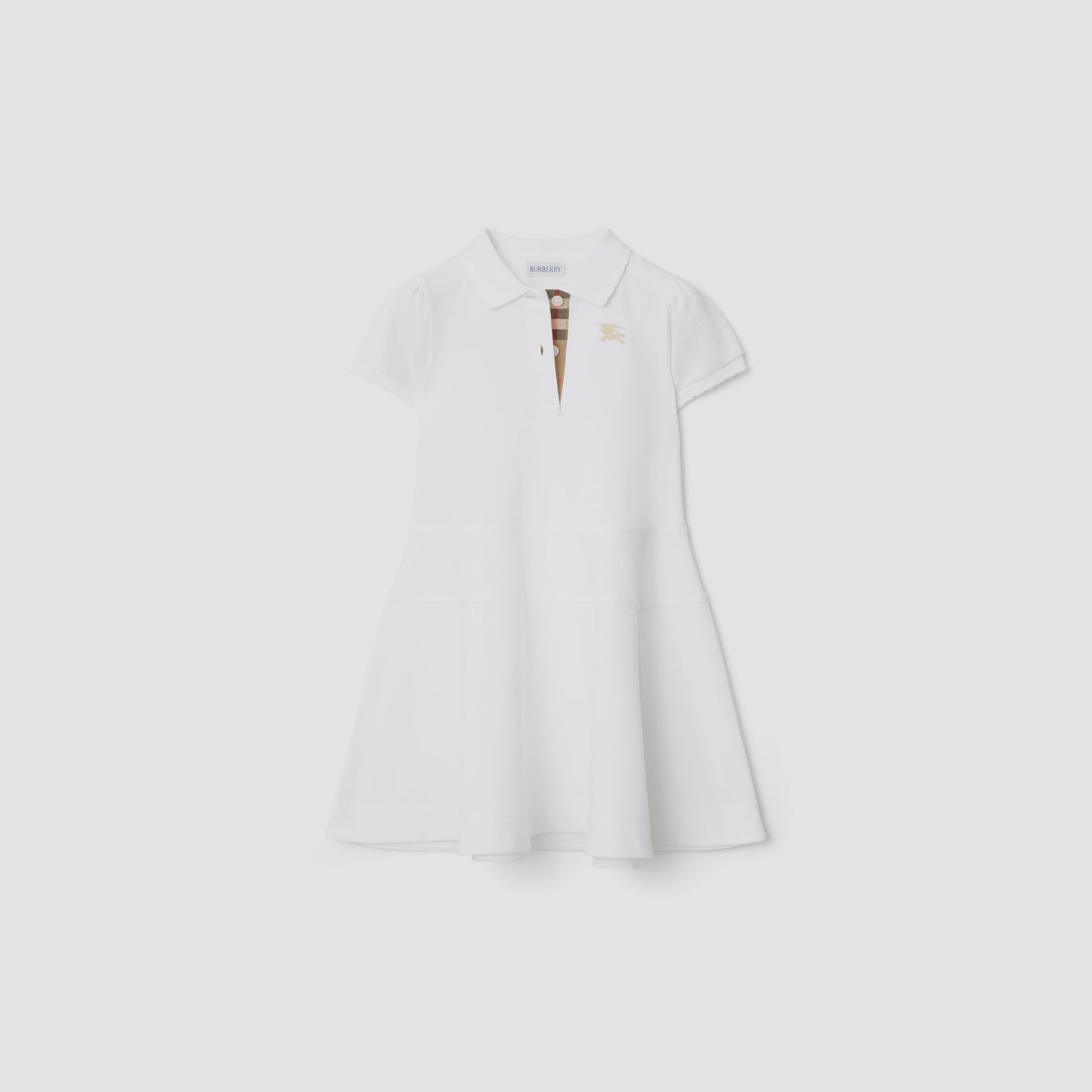 Cotton Polo Shirt Dress/White