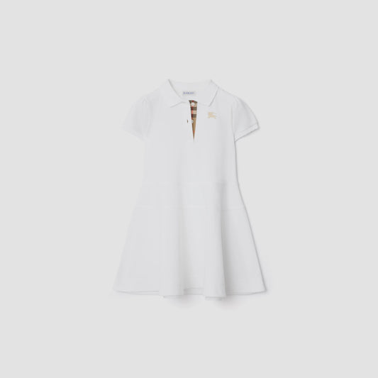 Cotton Polo Shirt Dress/White