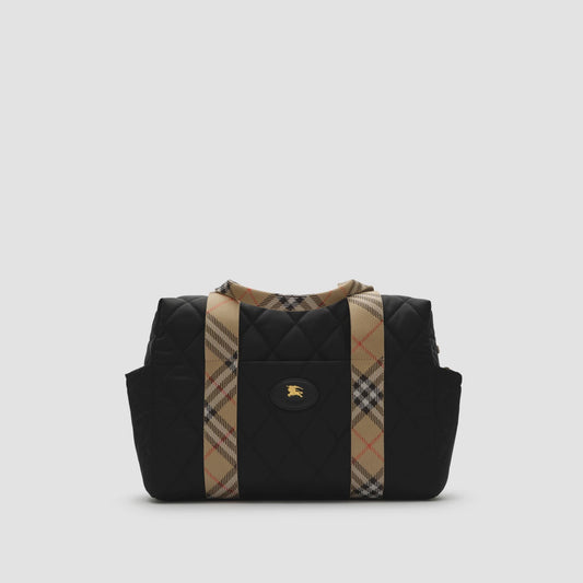 Check Trim Quilted Nylon Baby Changing Bag 8126771