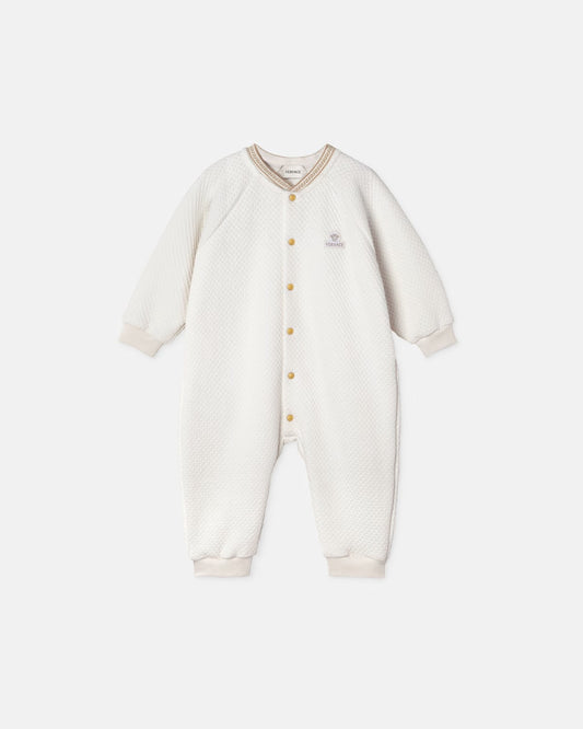 Baby Embroidered Matelassé Cotton-Jersey Sleepsuit