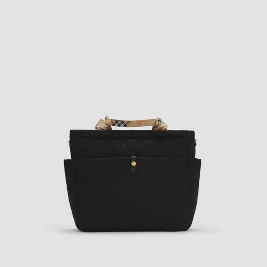 Check Trim Quilted Nylon Baby Changing Bag