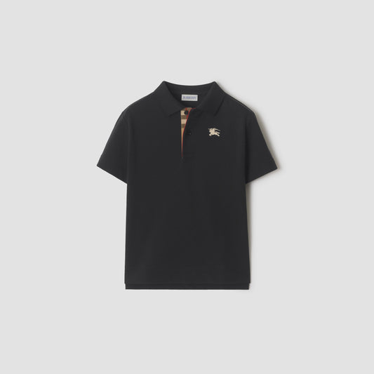 Cotton Piqué Polo Shirt/Black