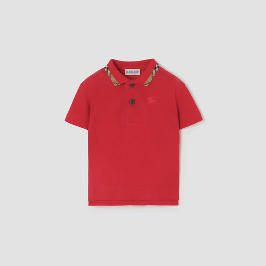 Check Collar Cotton Polo Shirt 8132234