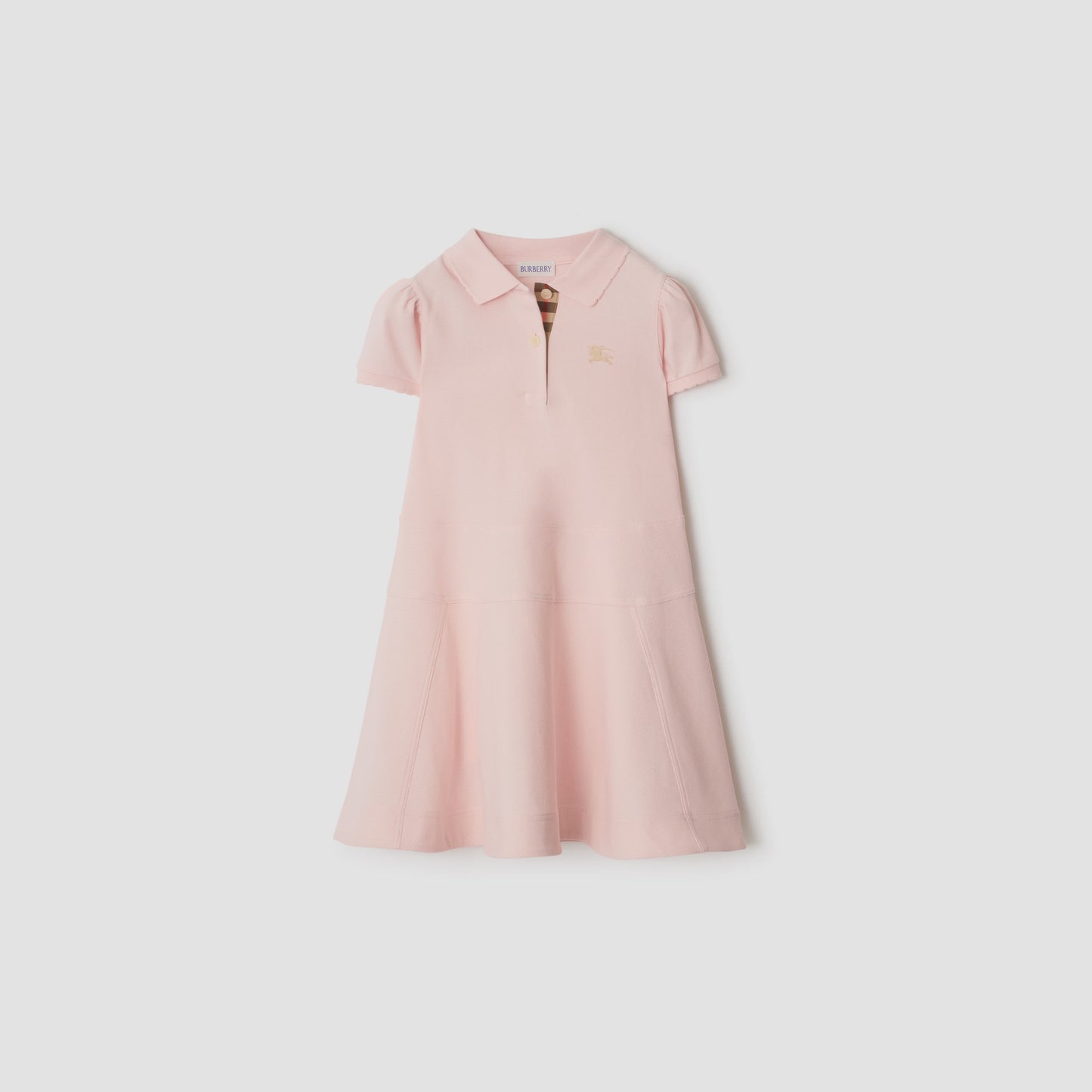 Cotton Polo Shirt Dress/Ice pink