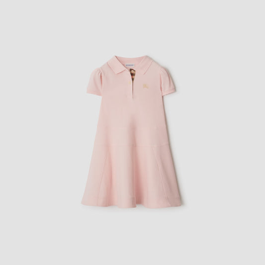 Cotton Polo Shirt Dress/Ice pink