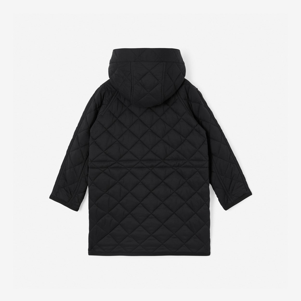 Burberry Black Diamond Quilted Nylon Hooded Coat