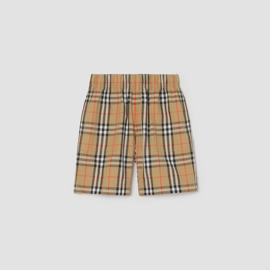 Check Cotton Cargo Shorts