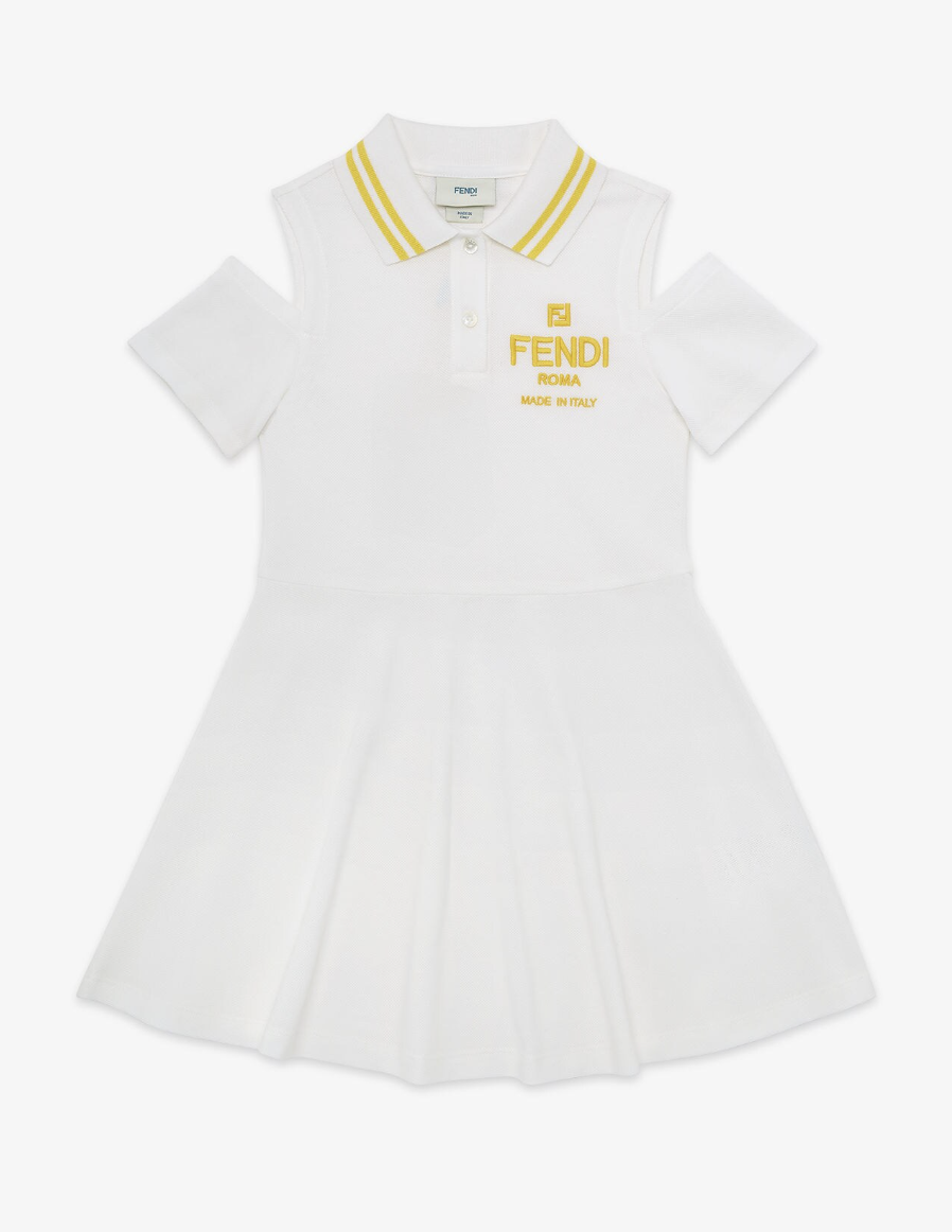 GIRL SS DROP SHOULDERS PIQUE POLO DRESS