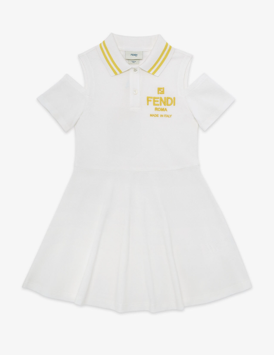 GIRL SS DROP SHOULDERS PIQUE POLO DRESS