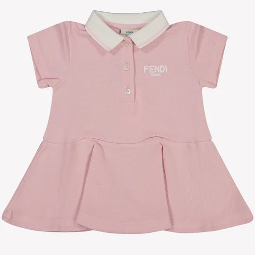 MINI ME BABY GIRL SS POLO DRESS W TXT LOGO