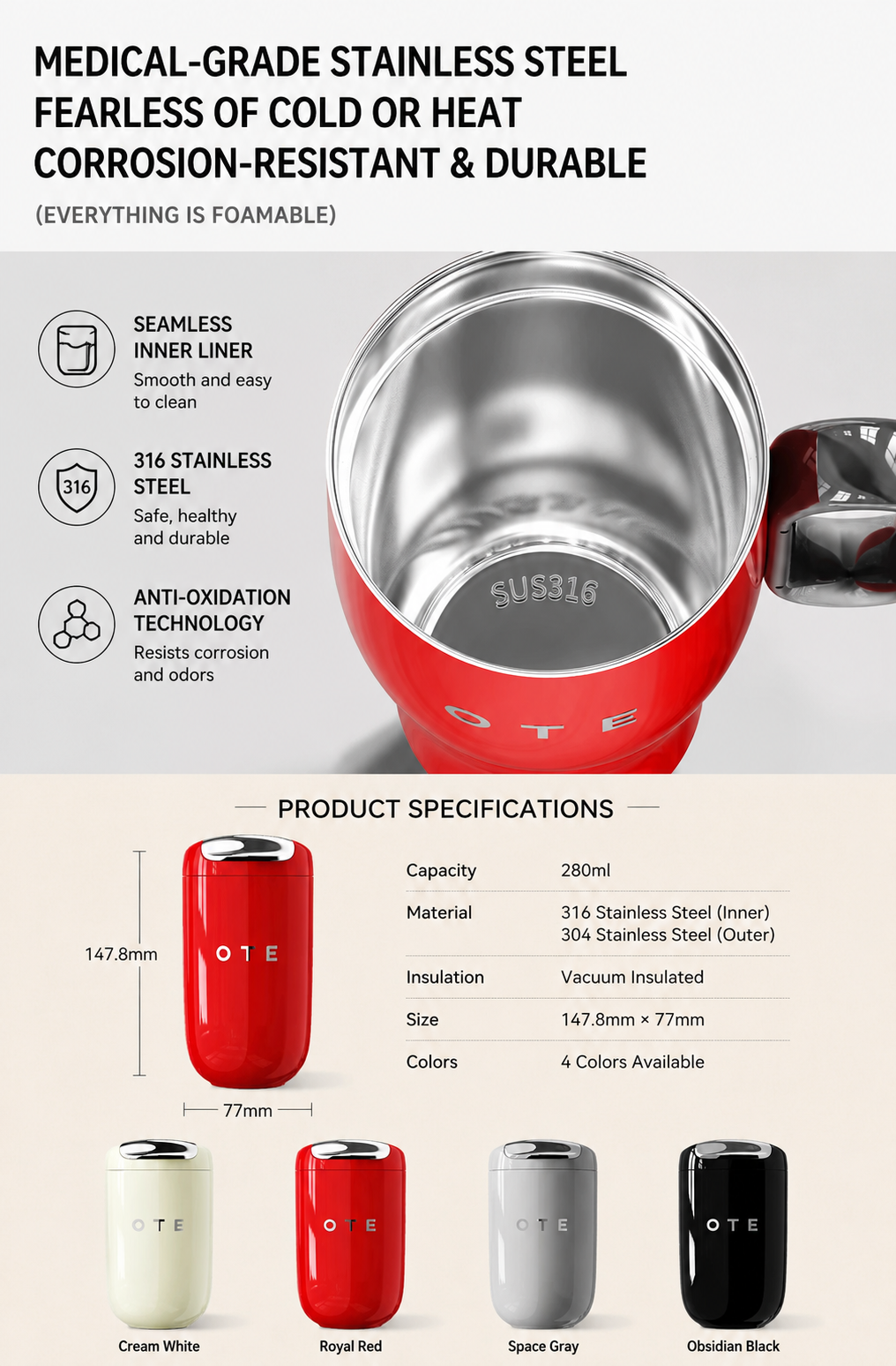 OTE Vintage Coffee Mug 350ml