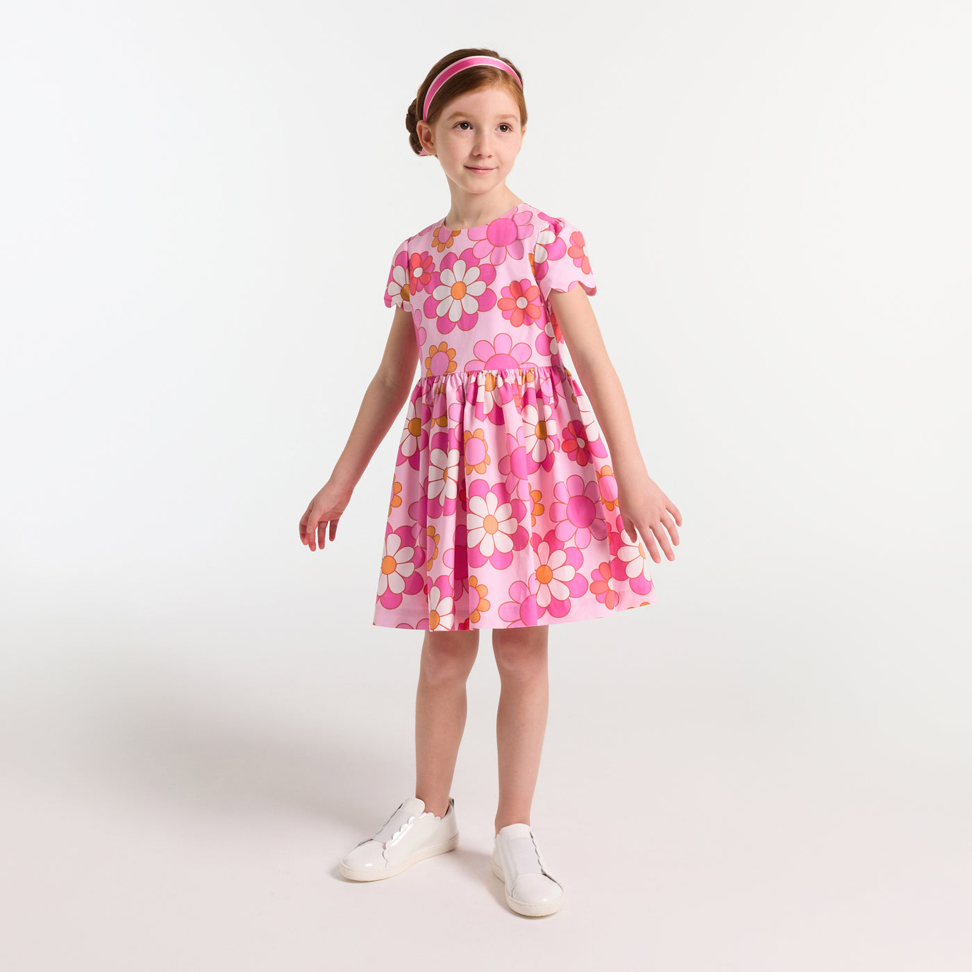 Girl floral dress - pink/multicolour