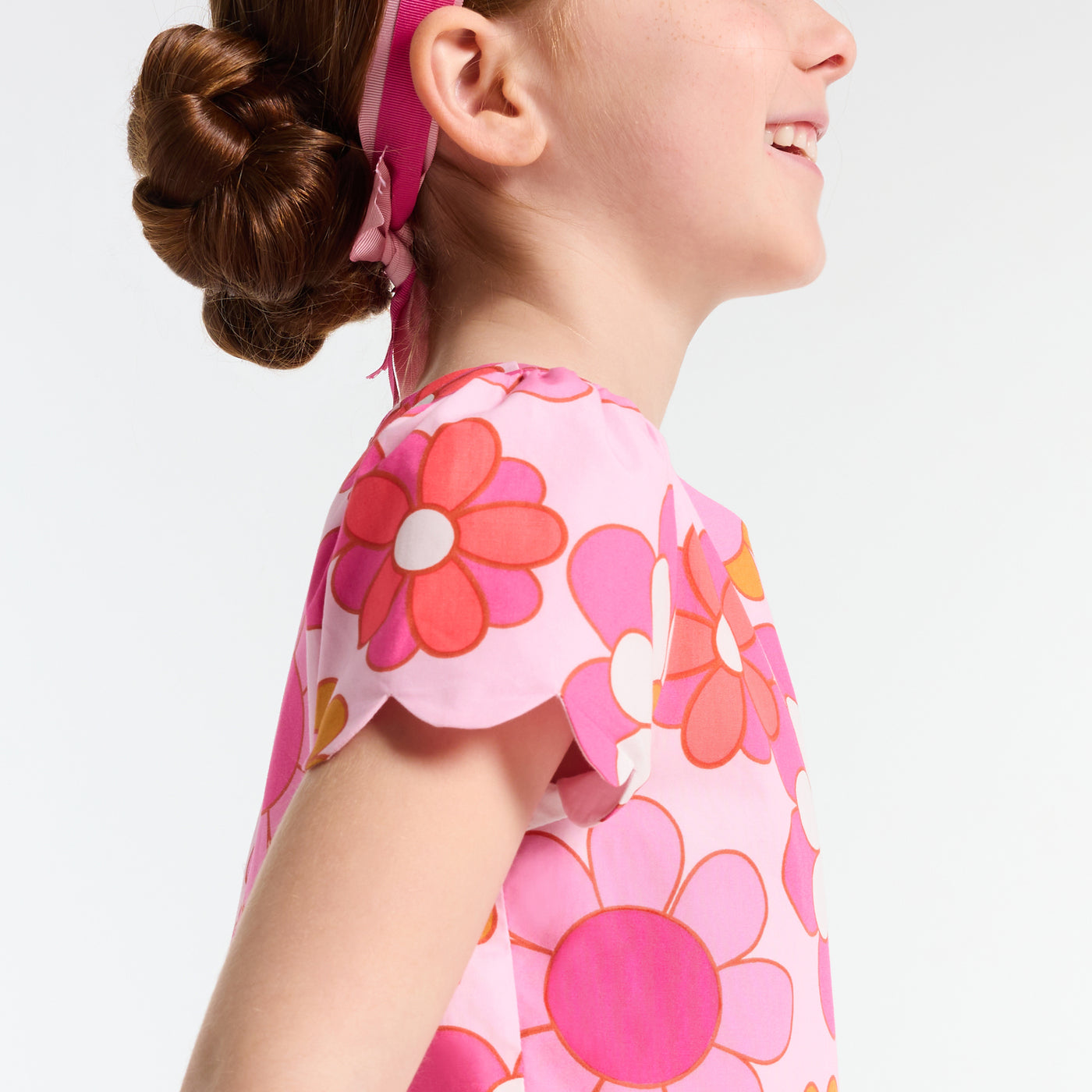 Girl floral dress - pink/multicolour