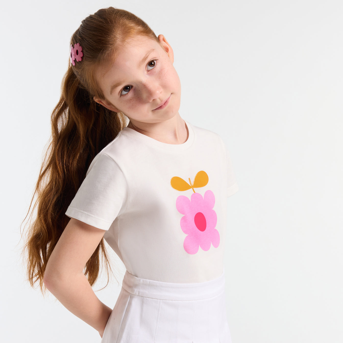 Girl jersey T-shirt - jacadi soft white