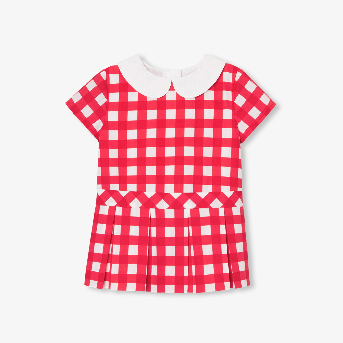 Baby girl Gingham dress - white/red