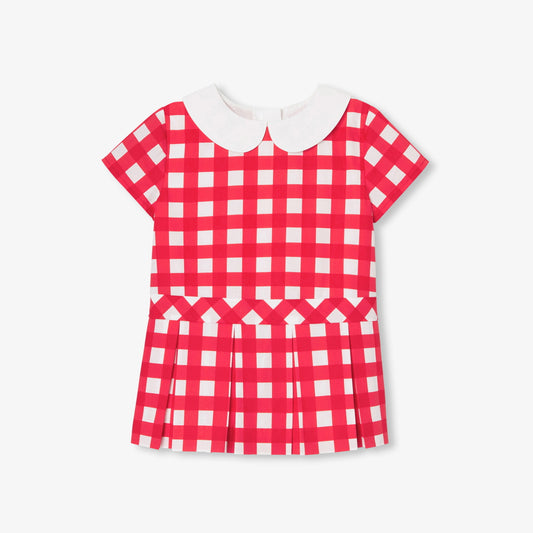 Baby girl Gingham dress - white/red