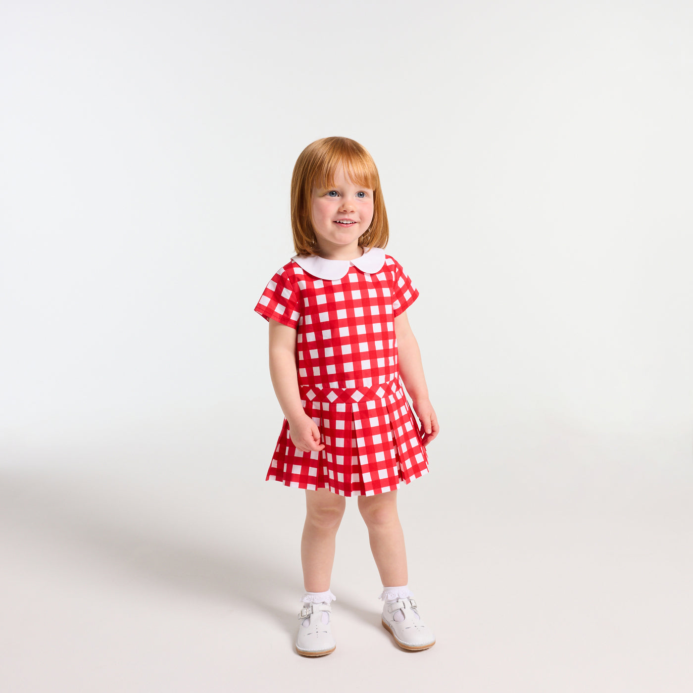 Baby girl Gingham dress - white/red